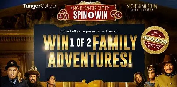 Night at Tanger Outlet Spin and Win Sweeps
