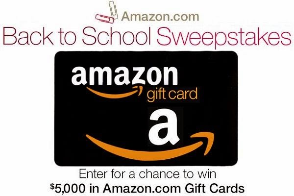 Win $5000 Gift Cards in Amazon.com Back to School 2014 Sweeps