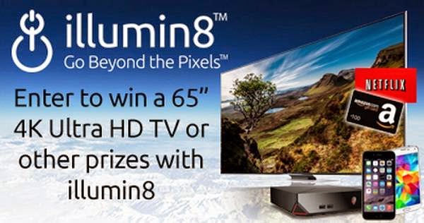 Win a 65-inch 4K Ultra HD TV or other prizes with illumin8!
