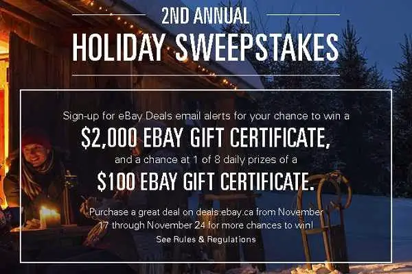 Win eBay Gift Certificates on 2nd Annual Holiday Sweepstakes