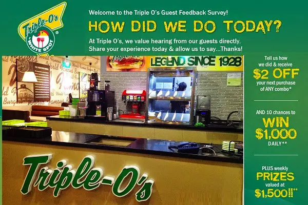 Talk to Triple O's Feedback Survey Sweepstakes