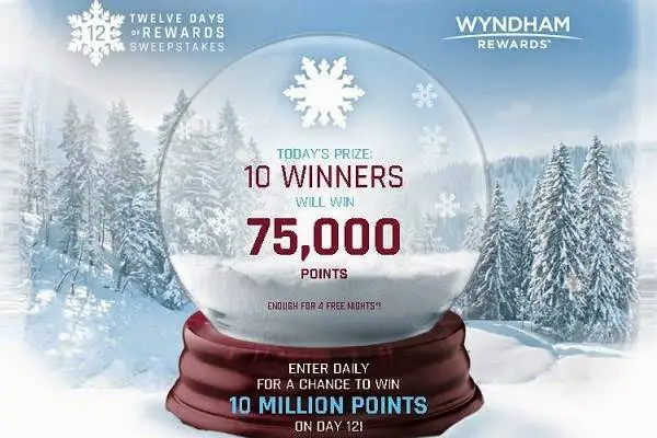 Wyndham Rewards 12 Days of Rewards Sweepstakes