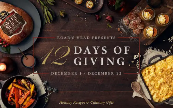 Boar’s Head 12 Days of Giving Sweepstakes (Daily Winners)