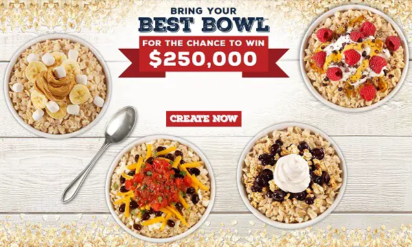 Win $250,000 Cash in Quaker Bring Your Best Bowl Sweepstakes