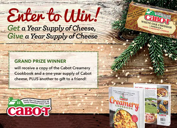 Cabot Creamery Get & Give Cabot Holiday Sweepstakes