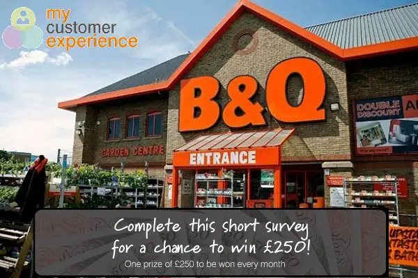 B&Q Customer Feedback Survey: Win £250 B&Q Gift Card