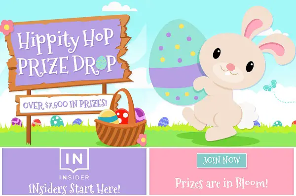 Hippity Hop Prize Drop Instant Win Game Sweepstakes