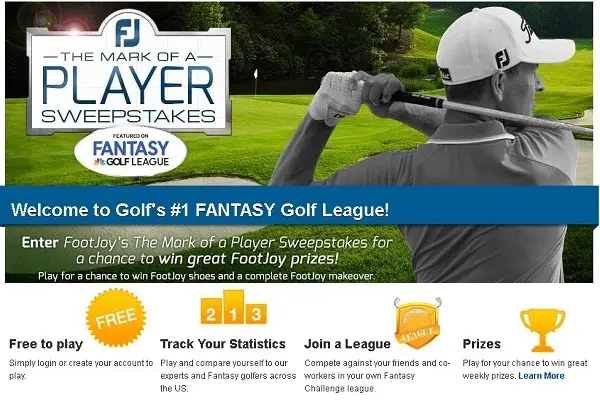 Golf Channel's Fantasy League Contest & FootJoy Mark of a Player Sweepstakes