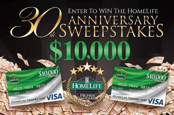 Win $10,000 with HomeLife Sweepstakes