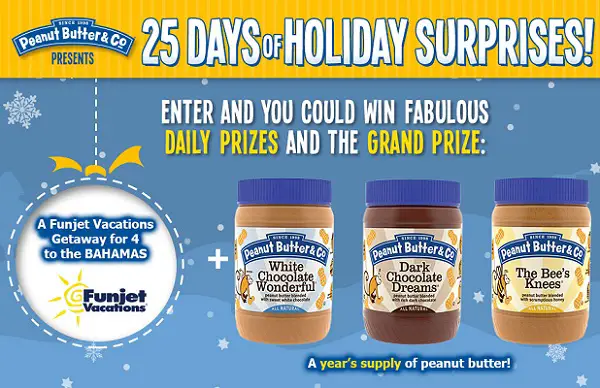 Peanut Butter & Co. 25 Days of Holiday Surprises Sweepstakes