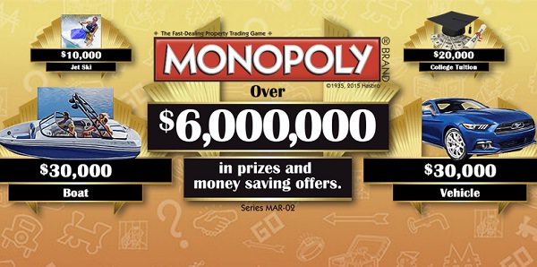 2015 Marsh Monopoly Collect And Win Game