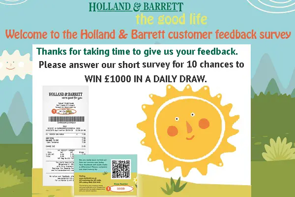 Win £1000 in Holland and Barrett Guest Survey Sweepstakes
