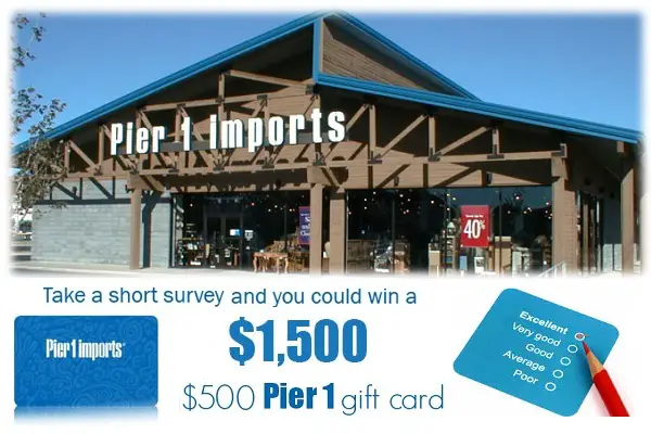 Pier 1 imports Customer Experience Survey Sweepstakes