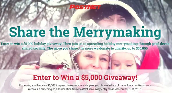 Win $5000 Cash in PostNet “Share the Merrymaking” Sweepstakes