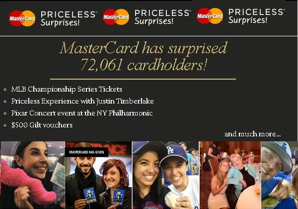MasterCard Priceless Surprises Promotion