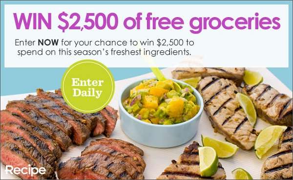 $2,500 Recipe.com Win Grocery Sweepstakes 2015