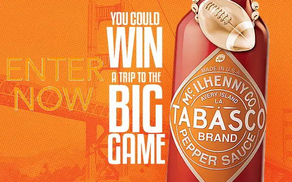 Tabasco.com Big Game Giveaway Sweepstakes