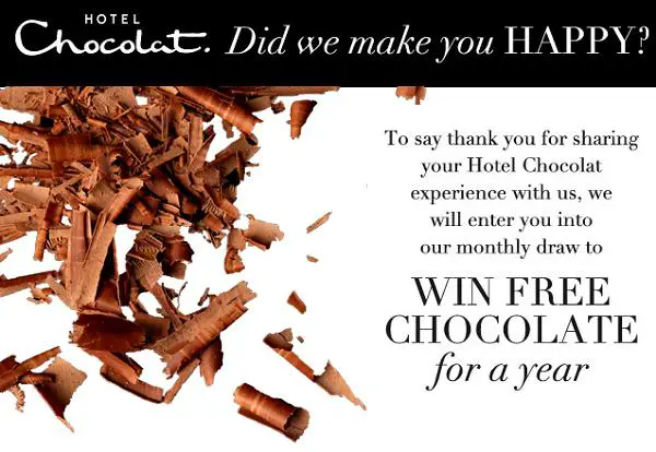 Tell Hotel Chocolate Feedback and Win Free Chocolate For A Year!