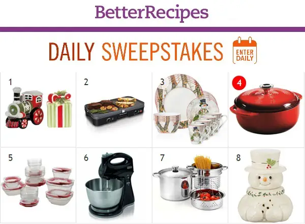 Better Recipes Daily Sweepstakes Calendar