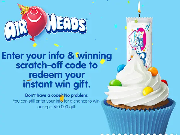 Airheads Epic Birthday Promotion: Win $10,000 cash and Millions of Prizes Instantly