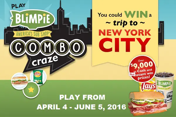 2016 Blimpie Combo Craze Sweepstakes