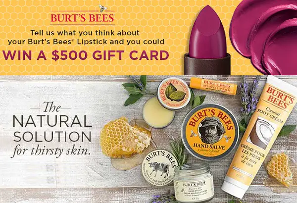 Burt's Bees Survey - Enter to win a $500 Gift Card
