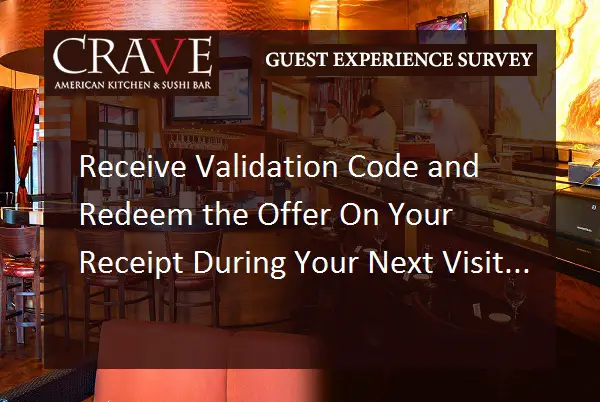 Share Crave Experience in Survey to Get Offer Validation Code