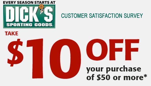 DICK’S Sporting Good Customer Survey: Get $10 off Coupon