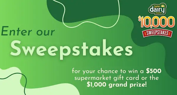 Easy Home Meals June Dairy Month Sweepstakes: Win Free Grocery Gift Cards (19 Winners)