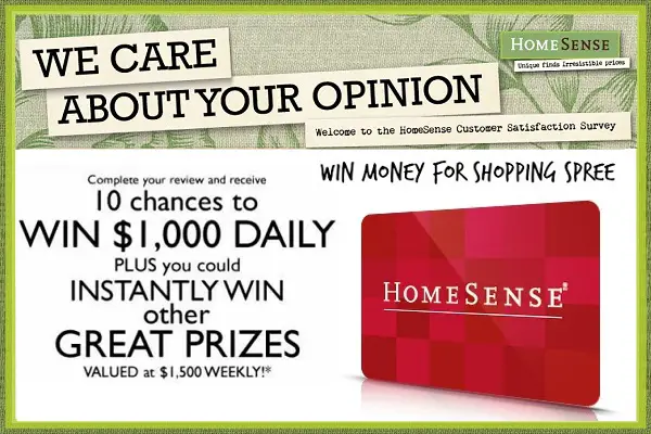 Homesensecares.com Customer Survey: Win £1000 Daily, £1500 Weekly, & £250 Monthly