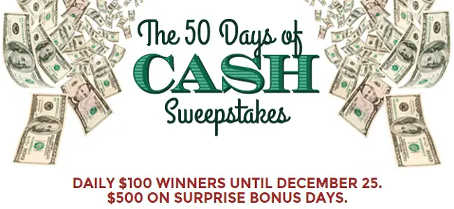 J.G. Wentworth 50 Days of Cash Sweepstakes