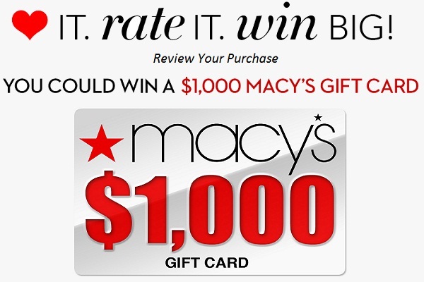Macys.com Customer Product Review Sweepstakes: Win a $1,000 Gift Card