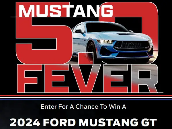 Mustang 5.0 Fever Sweepstakes 2024 : Win a 2024 Ford Mustang GT