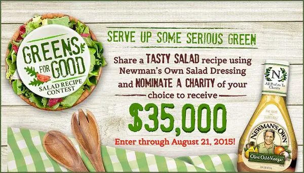 Newmansown.com Greens for Good Salad Recipe Contest