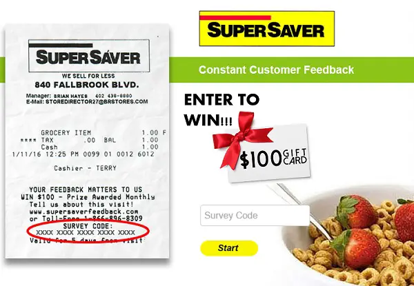 Super Saver Feedback Survey – Win $100 Gift Card