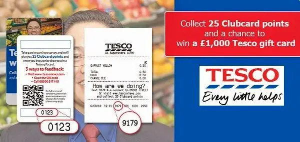 Win £1000 in Tesco gift card in Tesco Views Customer Survey