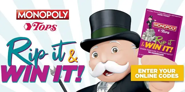 TopsMarkets.com Monopoly Game 2020: Win $27 Million in Prizes