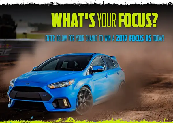 What's Your Focus Sweepstakes: Win 2017 Ford Focus RS