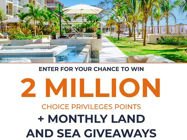 Choice Hotels Sweepstakes: Win 2 Million Choice Privileges Points & Dream Vacations!