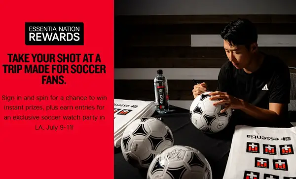 Essentia Nation Rewards Take Your Shot Sweepstakes – Win Soccer Watch Party Trip