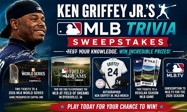 Ken Griffey Jr. MLB Trivia Sweepstakes – Win Tickets, Trips & More