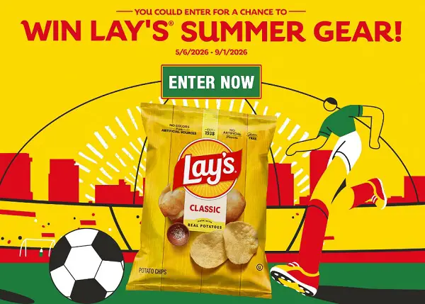 Lay’s Summer Sweepstakes – Win Exclusive Summer Gear & Fun Prizes! (1000 Winners)