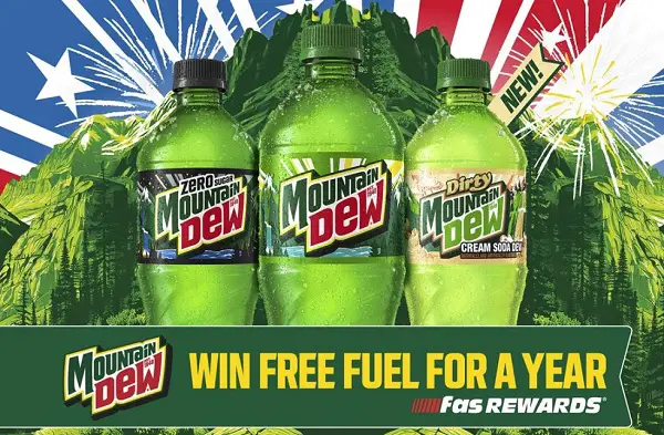 Mountain Dew Free Gas for a Year Sweepstakes – Win $2,000 in Gas Gift Cards! (6 Winners)