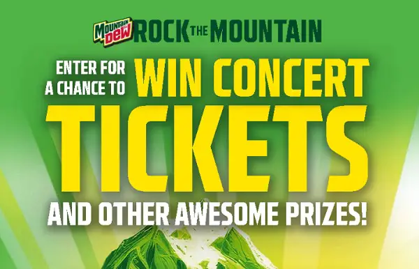 Win Concert Tickets, Gift Cards & Mountain Dew Prizes! (5 Winners)