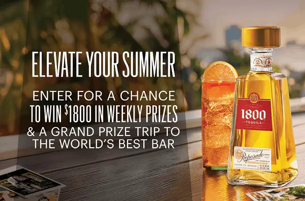 1800 Summer Sweepstakes 2026: Win $1,800 Cash & a Trip to the World’s Best Bar!