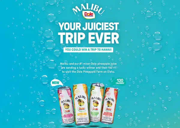 Win Malibu® Dole Hawaii Sweepstakes