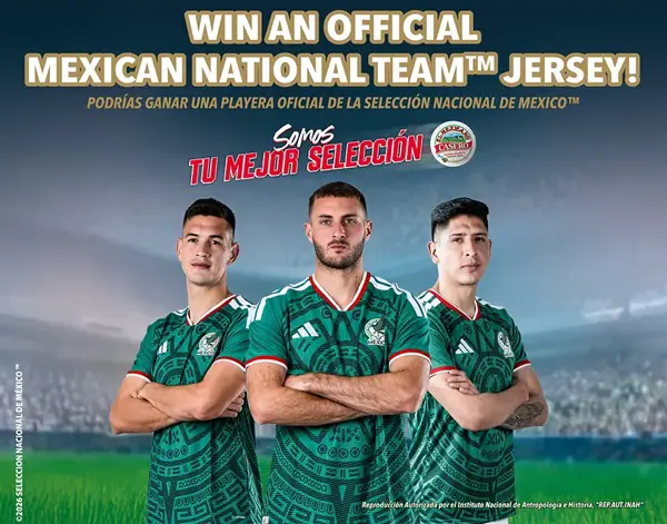 Win The El Mexicano® Brand Mexican National Team Soccer Jersey Sweepstakes
