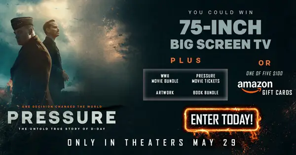 Win A 75- Inch Big Screen TV and a World War 2 Movie Bundle Sweepstakes