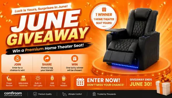 Win comfiroom Black Home Theater Recliner June 2026 Giveaway