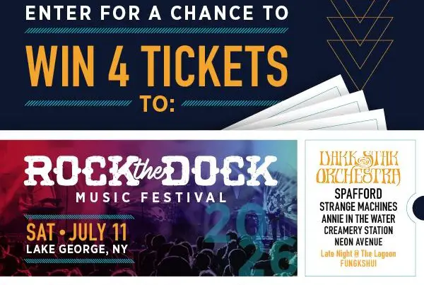 Win A 4-Pack of Tickets to Rock the Dock in Lake George!